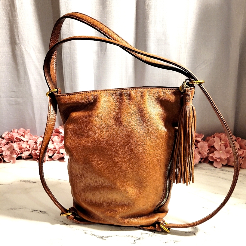 HOBO The Original 'Blaze' Brown Pebbled Leather Backpack & Shoulder Bag